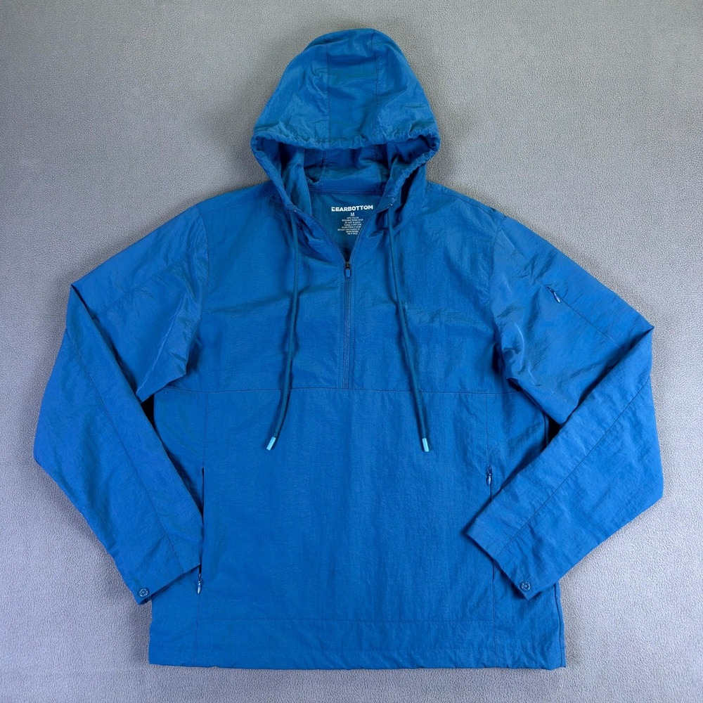 Bearbottom Jacket Mens Medium Blue Anorak Windbreaker Lightweight Repel Hiking‎